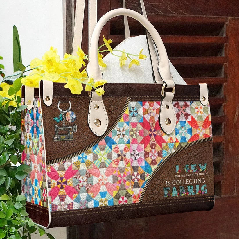 Sewing Colorful Fabric Leather Bag