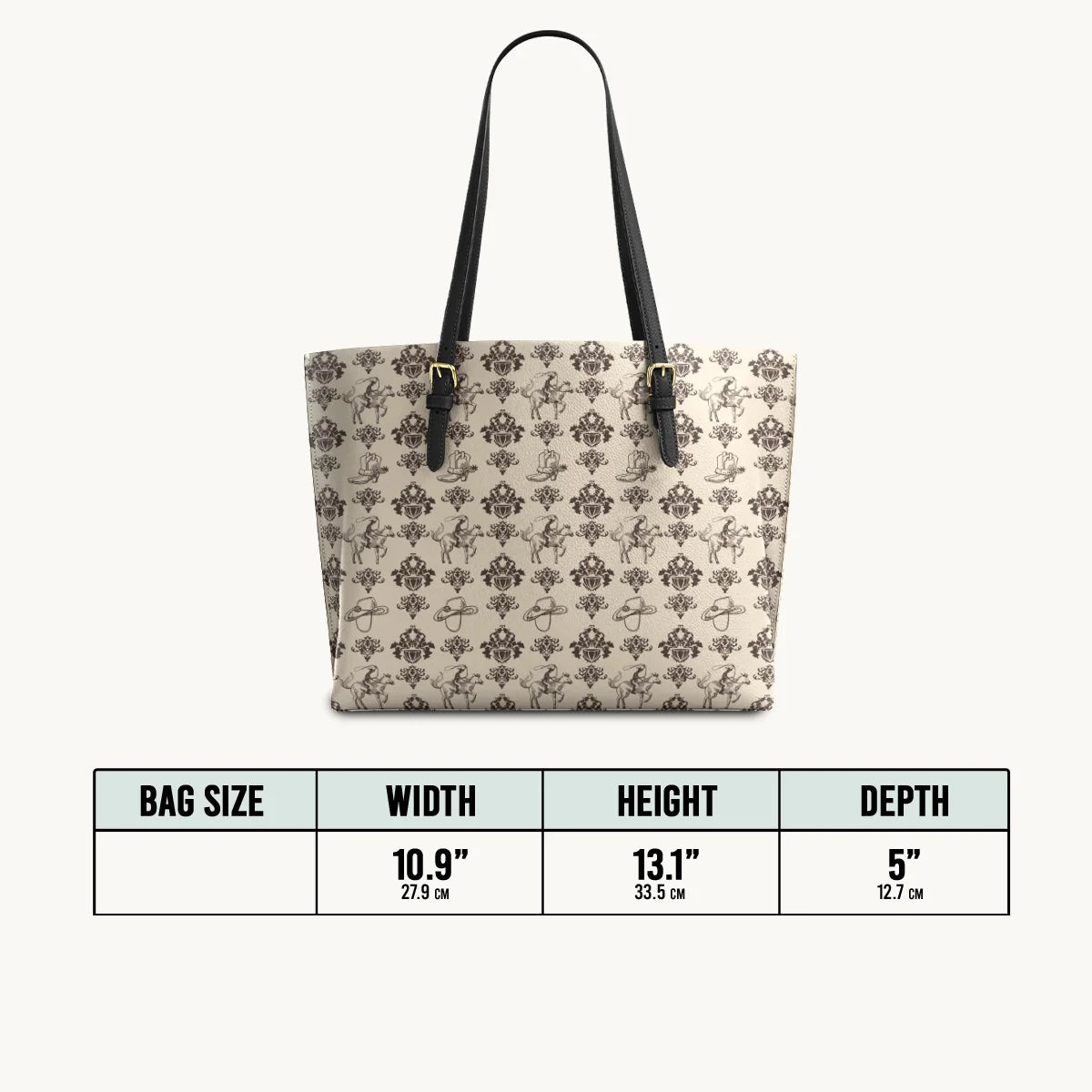 Cowboy Toile Leather Tote Bag