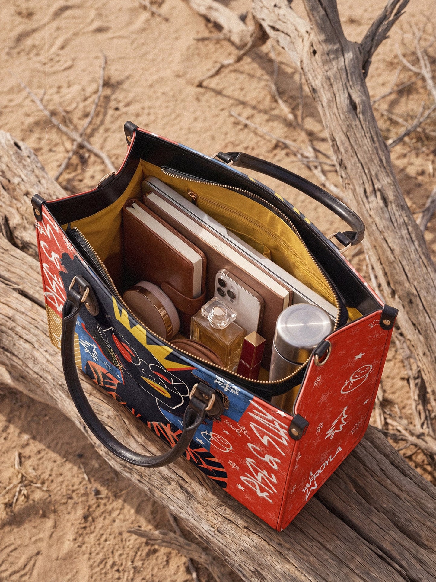 "Aina" Frosted Cherry Leather Handbag Deal