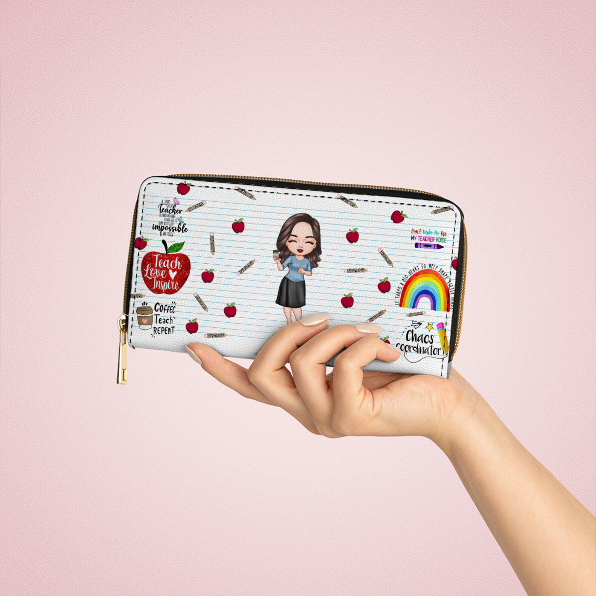Teach Love Inspire Teacher - Personalized Wallet