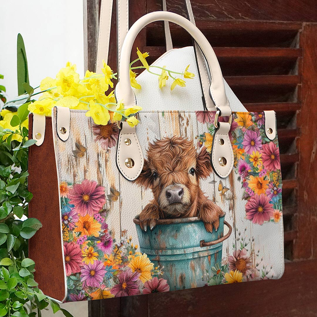 Leather Bag Cow Leather Bag Floral Cow