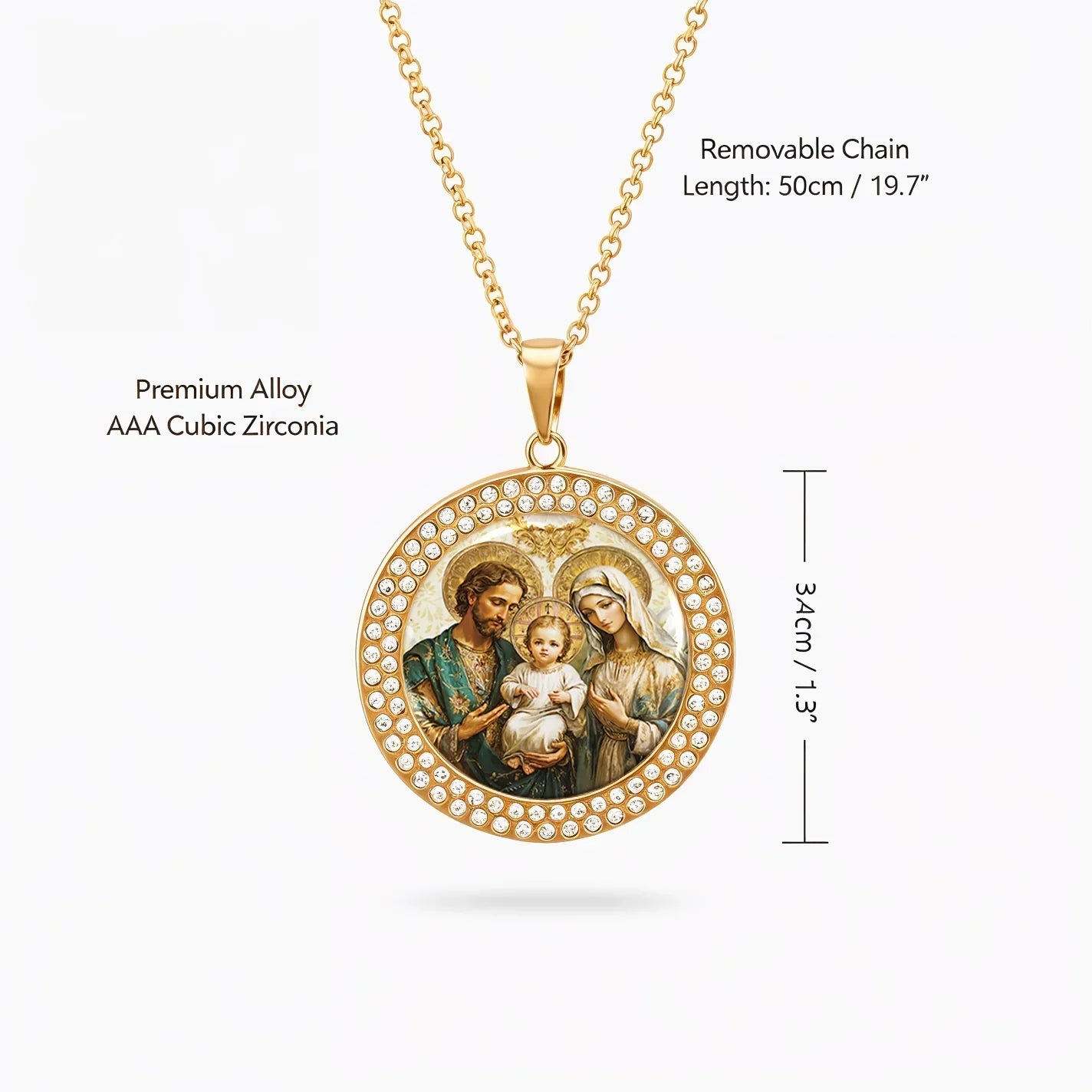 Necklace Sacred Holy Family Medallion