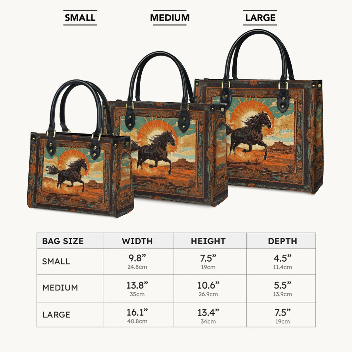 Desert Storm Horse Leather Bag
