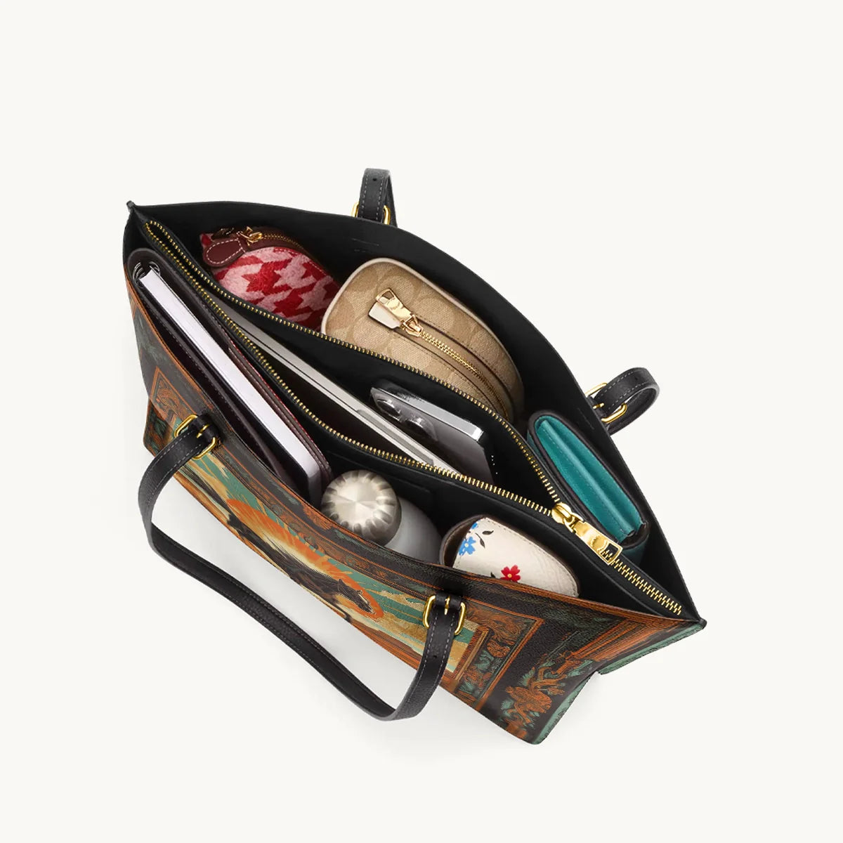  Desert Storm Horse Leather Tote Bag