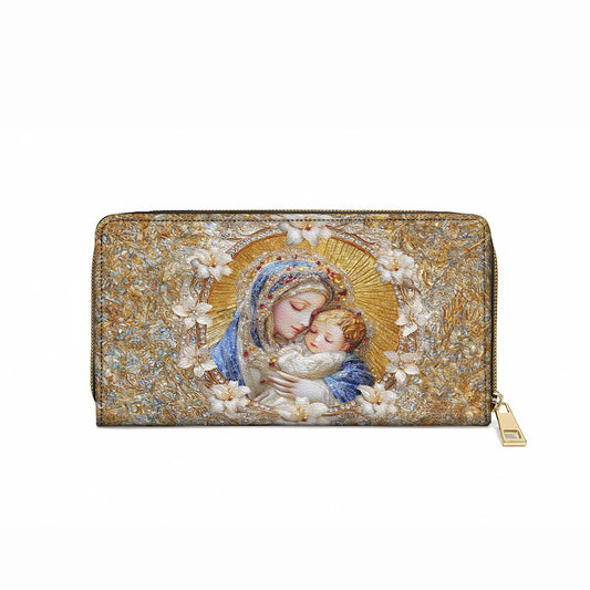  Leather Clutch Purse With Wristlet Strap Handle Holy Embrace