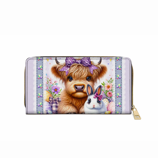  Leather Clutch Purse With Wristlet Strap Handle Easter Charm