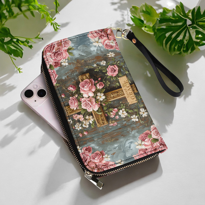  Leather Clutch Purse With Wristlet Strap Handle Saved The Grace