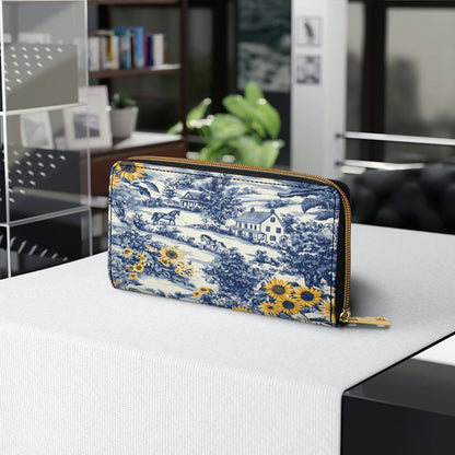  Leather Clutch Purse With Wristlet Strap Handle Texas Sunflower Heritage