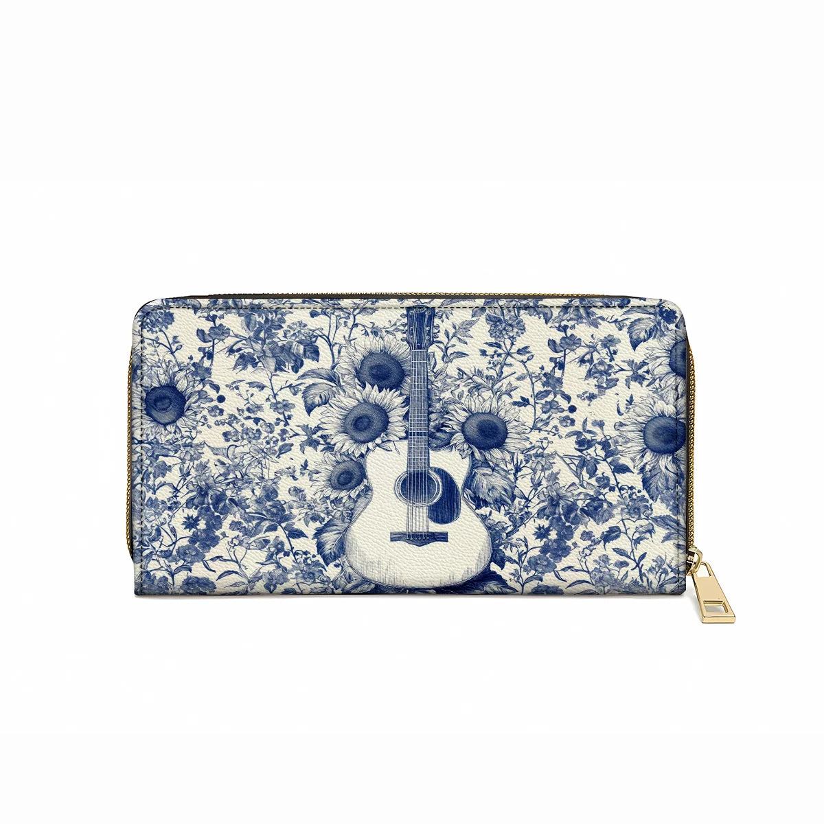  Leather Clutch Purse With Wristlet Strap Handle Sunflower Serenade
