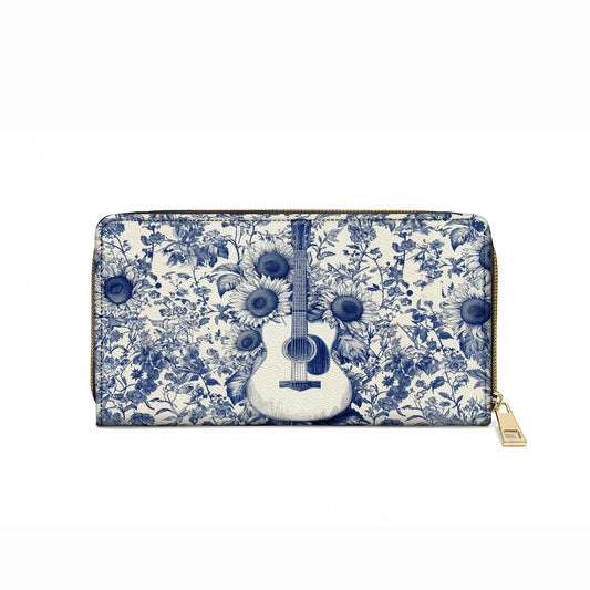  Leather Clutch Purse With Wristlet Strap Handle Sunflower Serenade