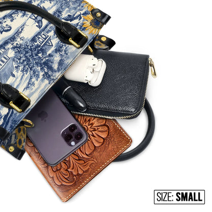  Toile Sunflower Prairie Leather Bag