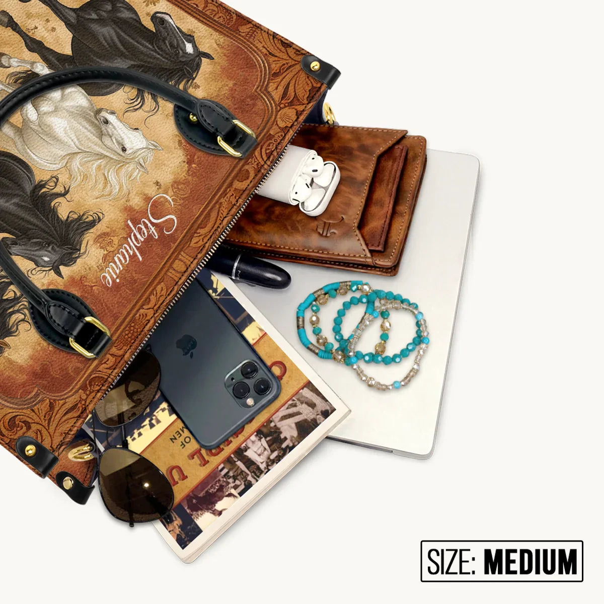  Personalized Galloping Horse Legacy Leather Bag