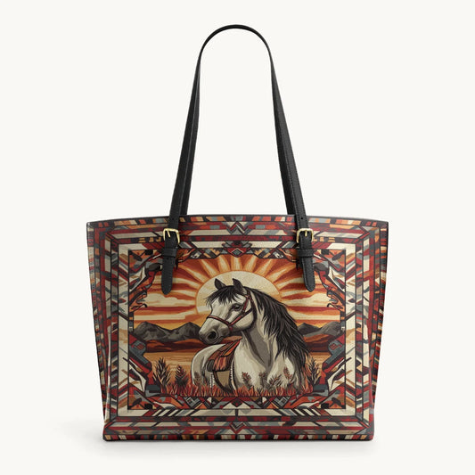  Sunrise Spirit Leather Tote Bag