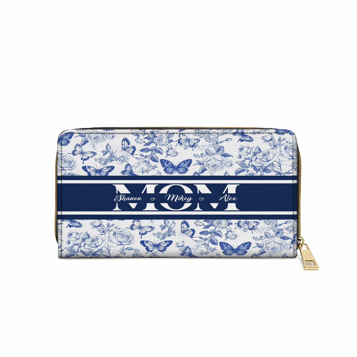  Leather Clutch Purse With Wristlet Strap Handle Elegant Mom Butterfly