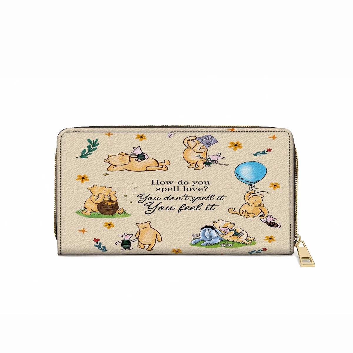  Leather Clutch Purse With Wristlet Strap Handle Pooh The Love