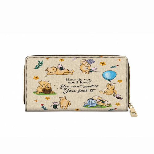  Leather Clutch Purse With Wristlet Strap Handle Pooh The Love