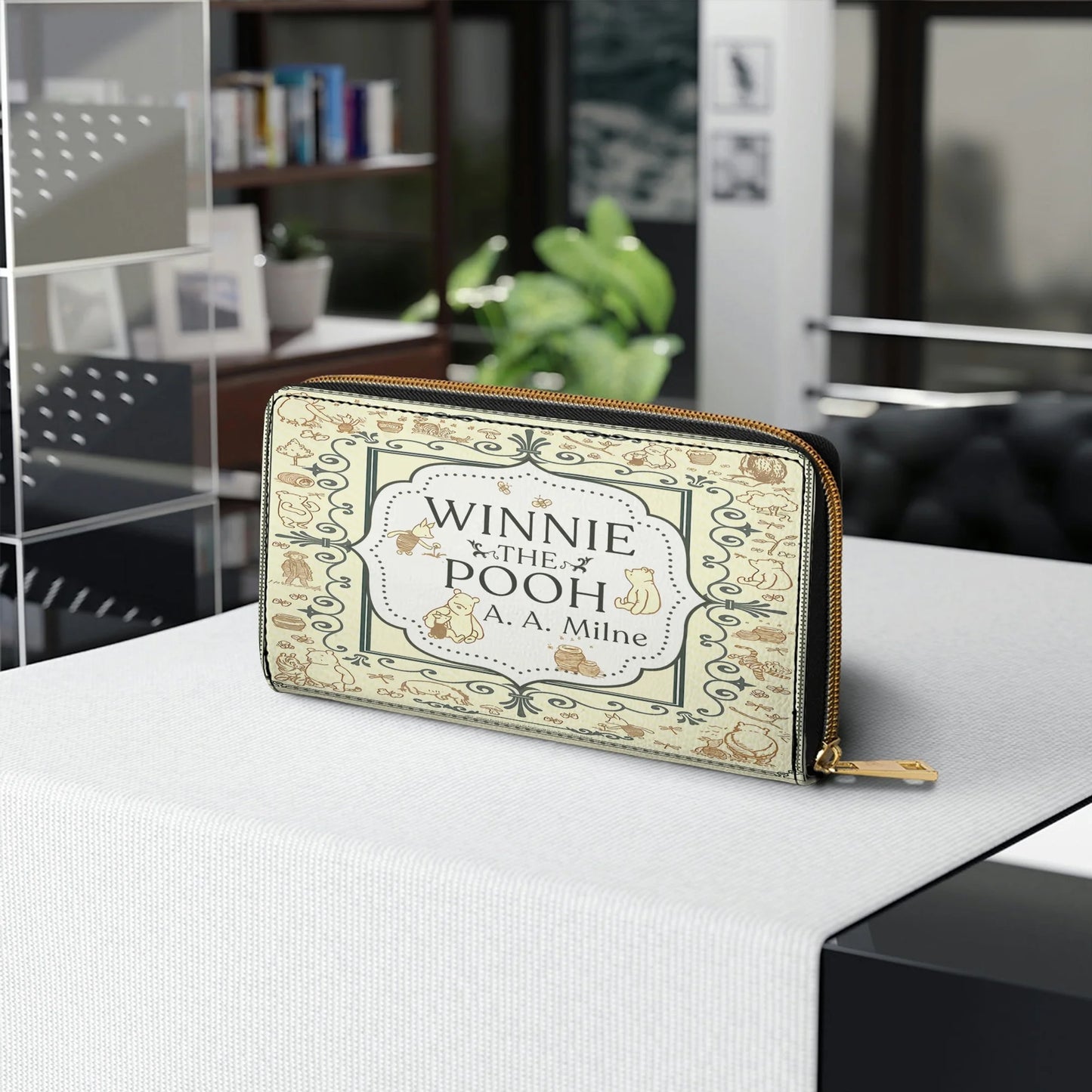  Leather Clutch Purse With Wristlet Strap Handle Pooh?s Timeless