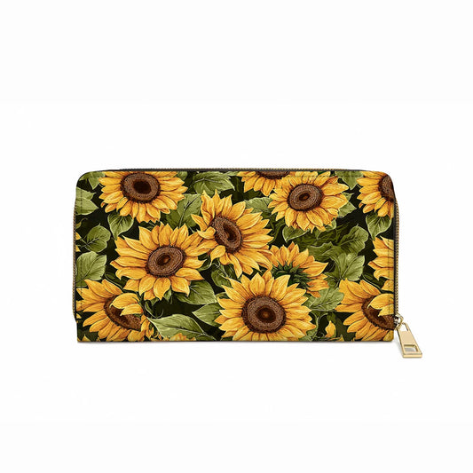  Leather Clutch Purse With Wristlet Strap Handle Sunflower Slumber