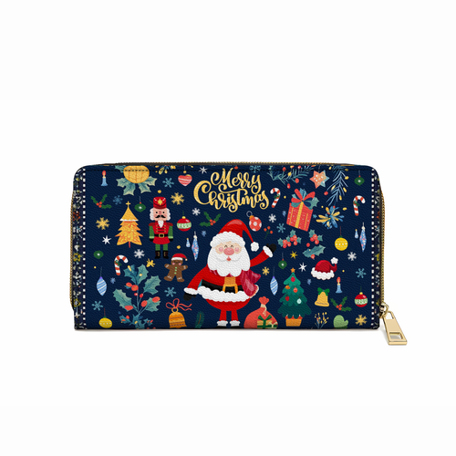  Leather Clutch Purse With Wristlet Strap Handle Christmas Festive Cheer