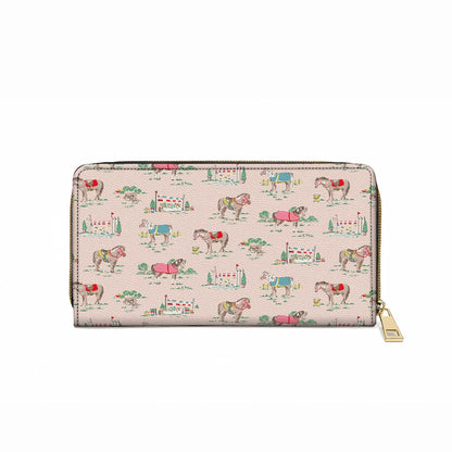  Leather Clutch Purse With Wristlet Strap Handle Horse Racing