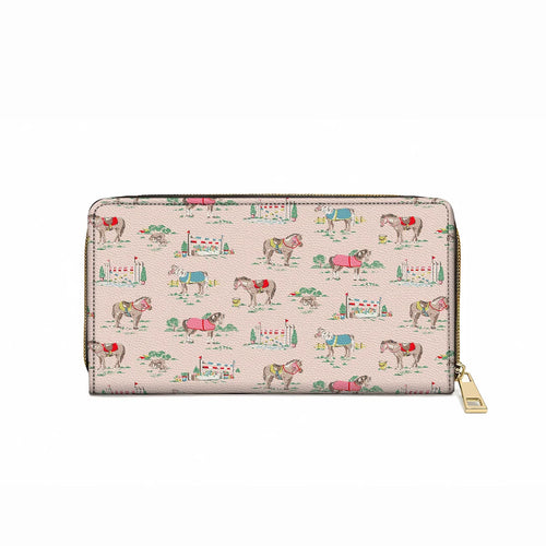  Leather Clutch Purse With Wristlet Strap Handle Horse Racing