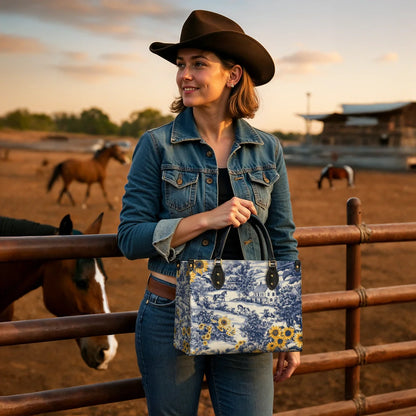  Toile Sunflower Prairie Leather Bag