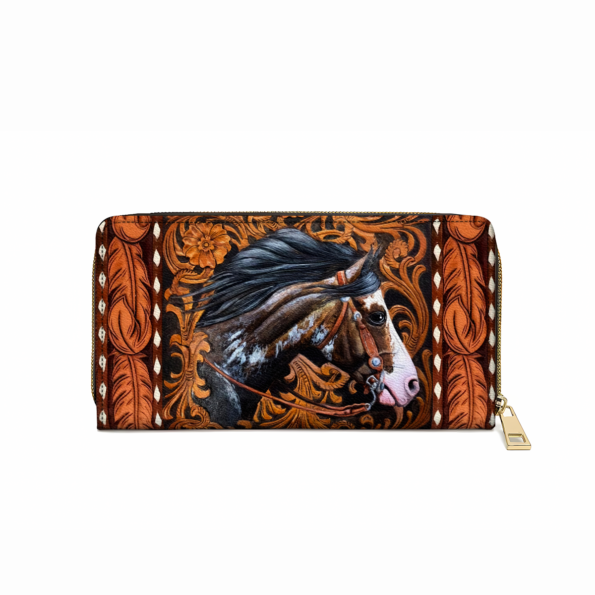  Leather Clutch Purse With Wristlet Strap Handle Western Majesty