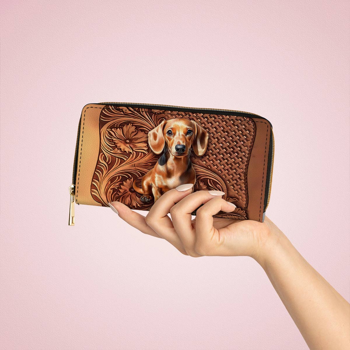  Leather Clutch Purse With Wristlet Strap Handle Dapper Doxie