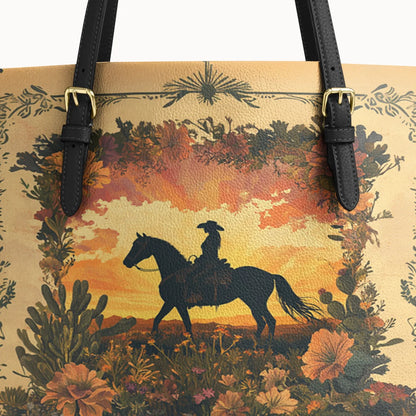  Desert Bloom Ride Leather Tote Bag