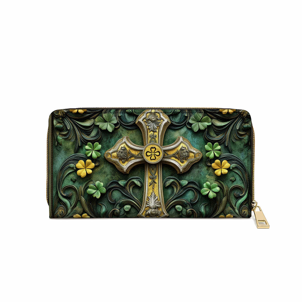  Leather Clutch Purse With Wristlet Strap Handle Celtic Grace