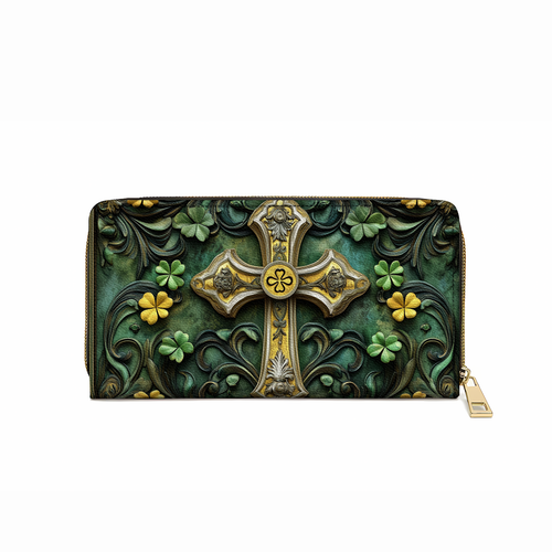  Leather Clutch Purse With Wristlet Strap Handle Celtic Grace