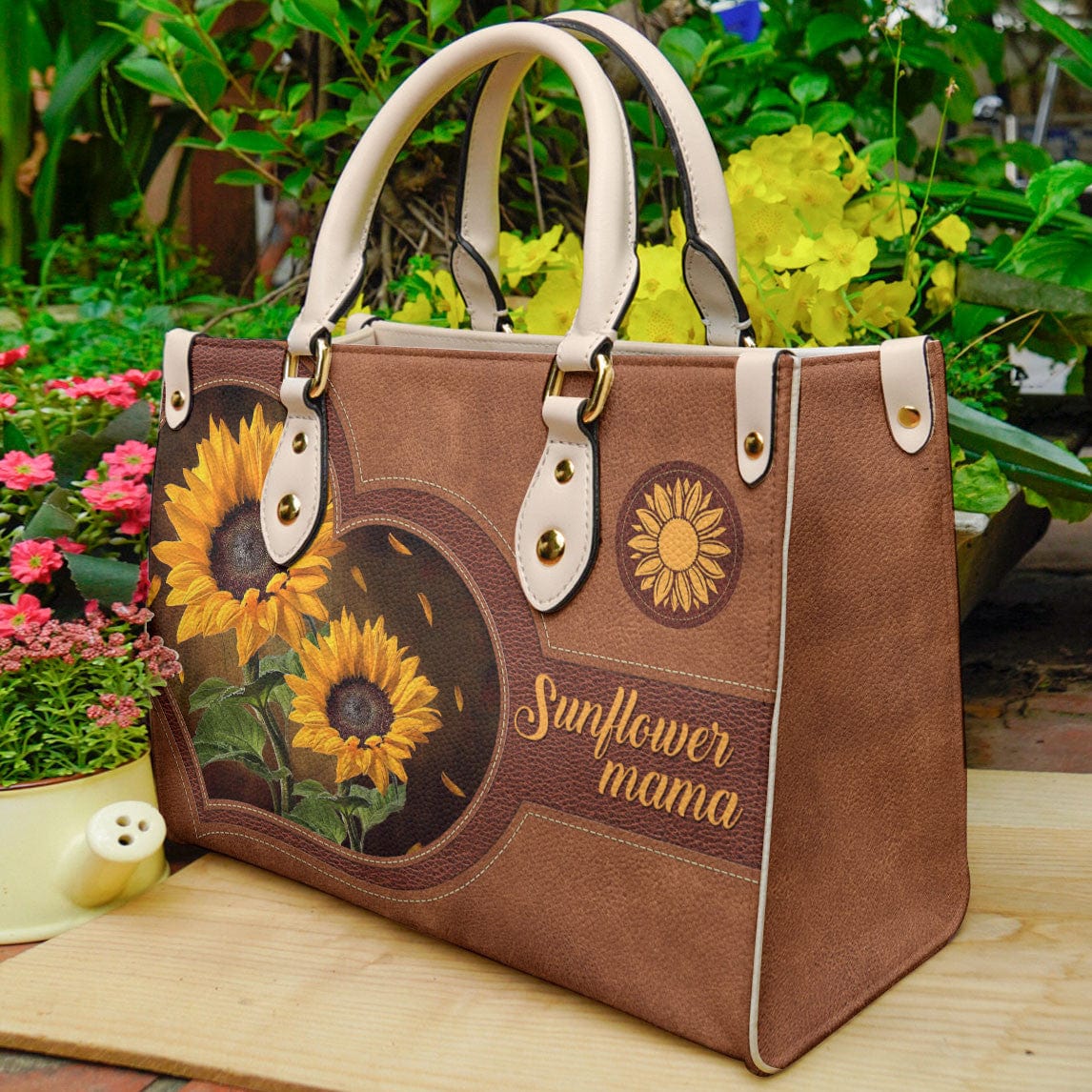  Leather Bag Sunflowers mama