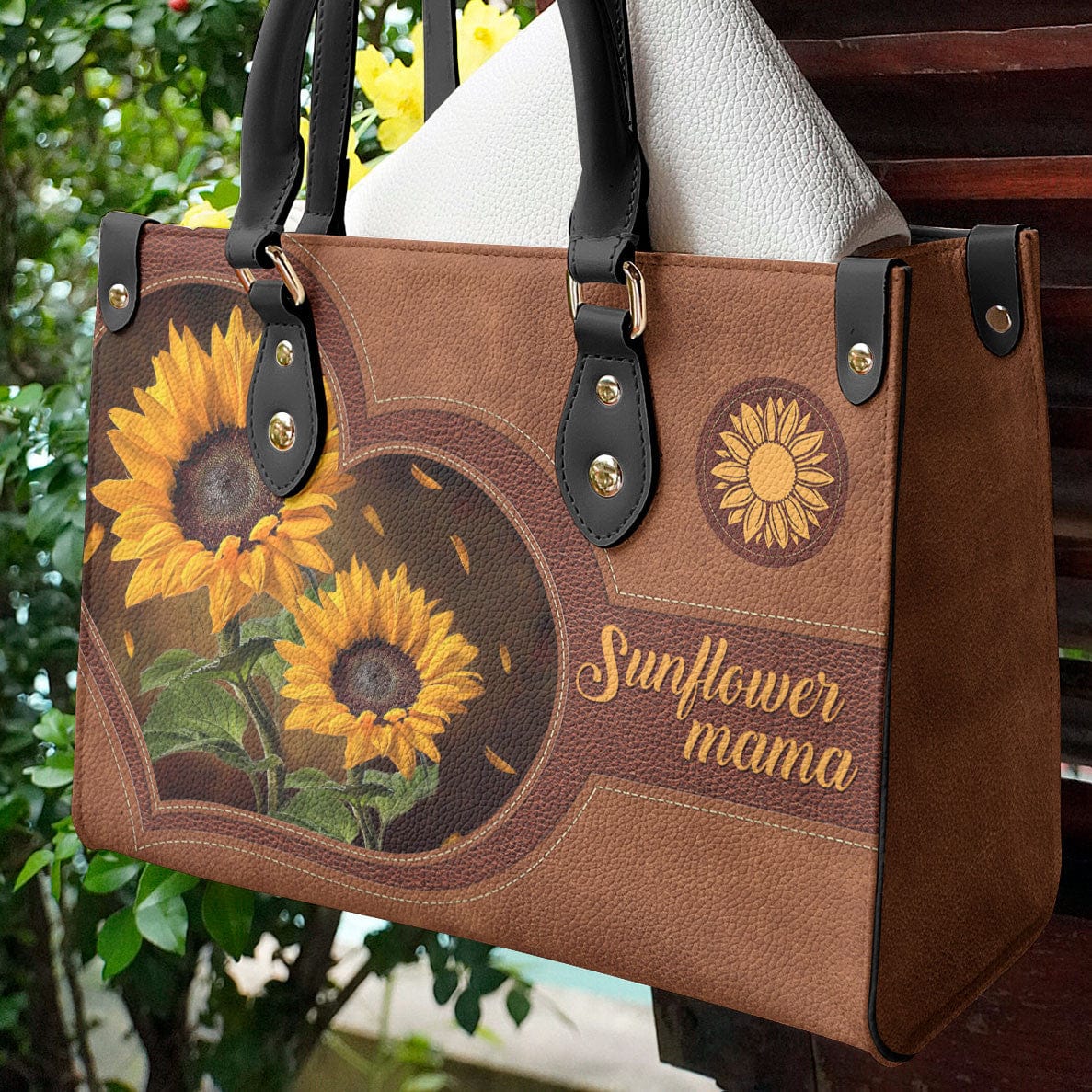  Leather Bag Sunflowers mama