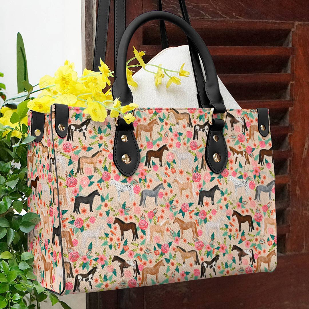  Leather Bag Horse Leather Bag Floral Horses