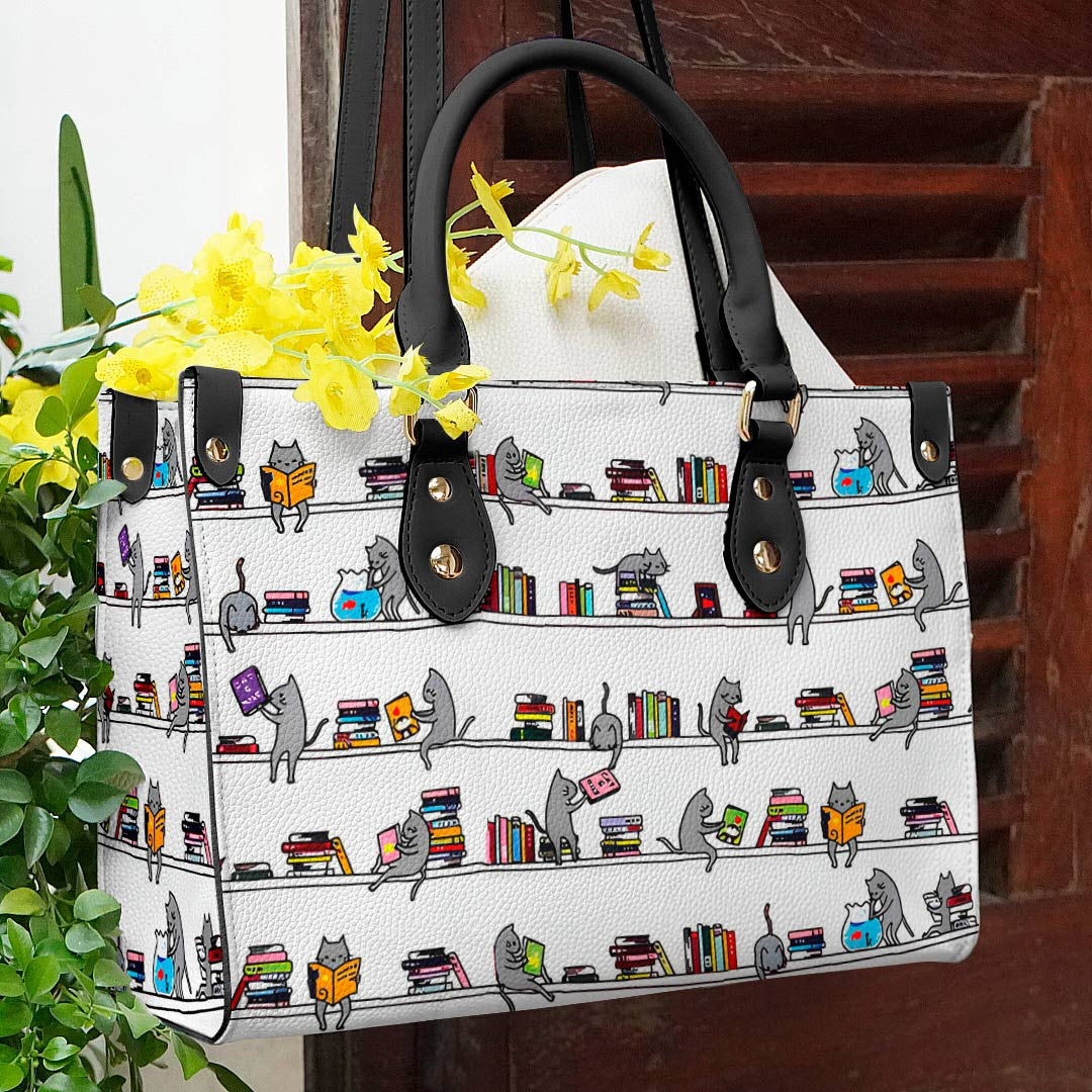  Leather Bag Cat Leather Bag Cat With Books