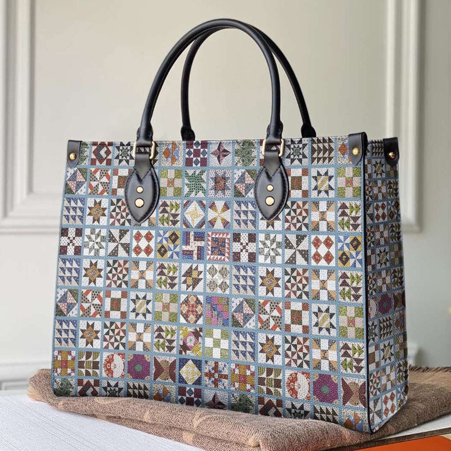 Leather Bag Traditional Quilting Blocks 5
