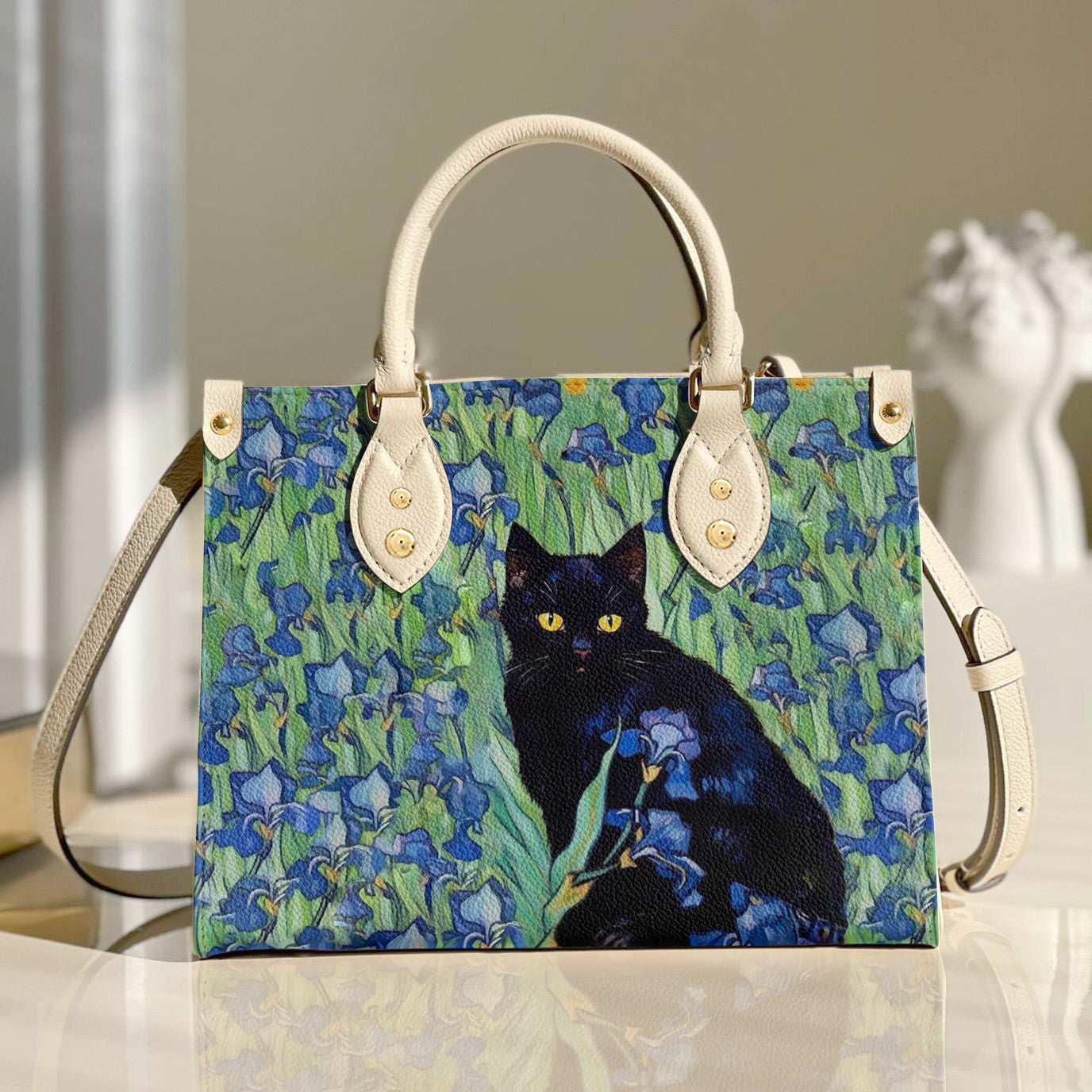 Leather Bag Cat Bag Traditional Cat with Flower