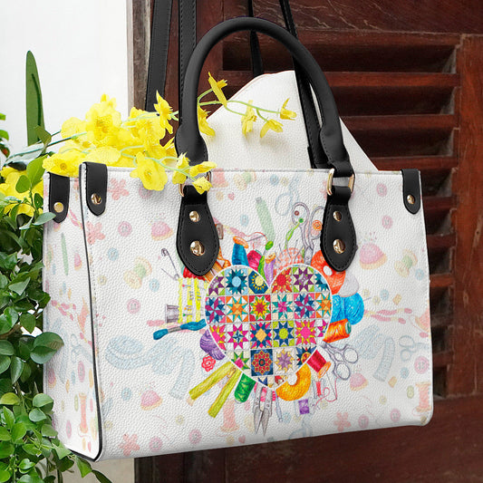  Leather Bag Quilt Heart Bag Traditional Quilting Blocks 1