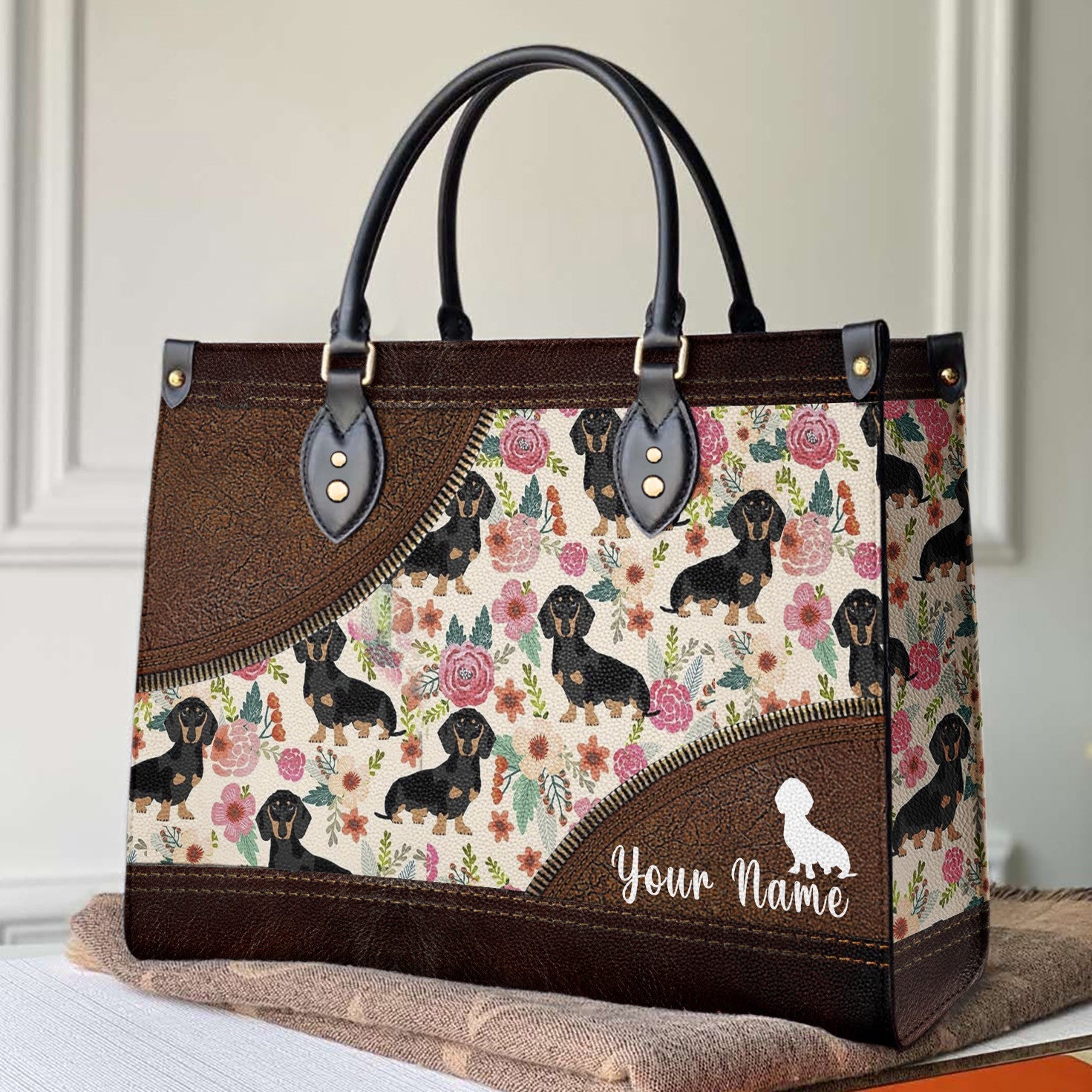  Leather Bag Dachshund Bag Traditional Dachshund Pattern 2