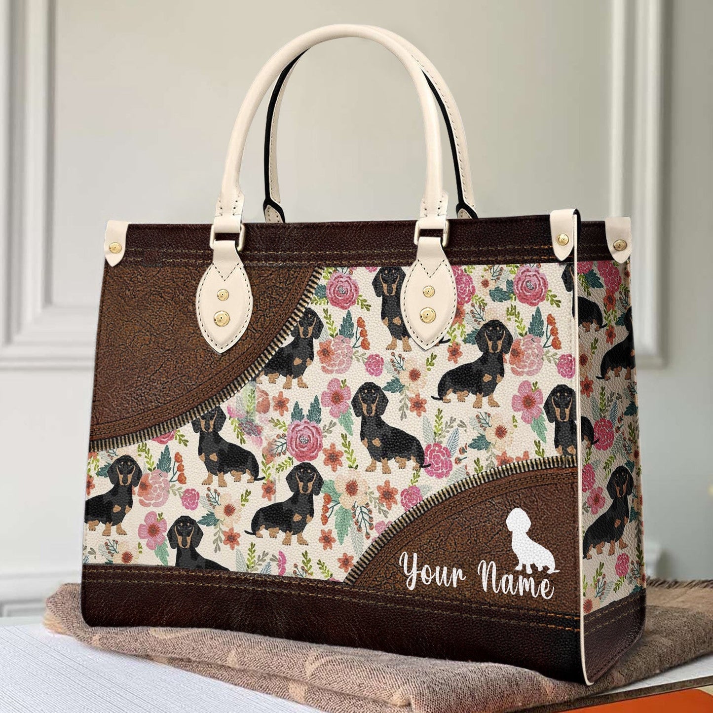  Leather Bag Dachshund Bag Traditional Dachshund Pattern 2