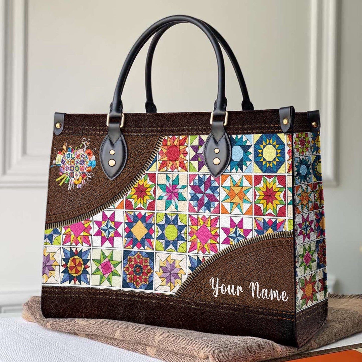  Leather Bag Quilting Leather Bag Traditional Quilting Blocks ver2