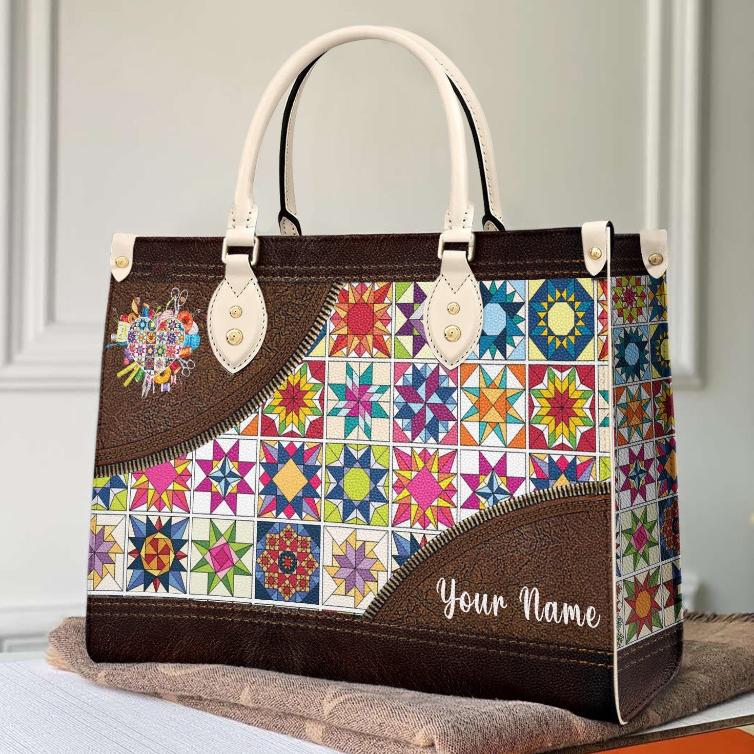  Leather Bag Quilting Leather Bag Traditional Quilting Blocks ver2