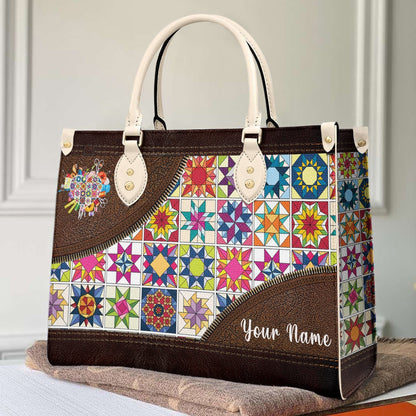  Leather Bag Quilting Leather Bag Traditional Quilting Blocks ver2