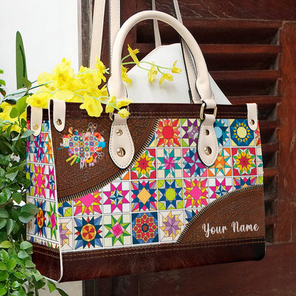  Leather Bag Quilting Leather Bag Traditional Quilting Blocks ver2