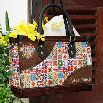  Leather Bag Traditional Quilting Blocks Personalized