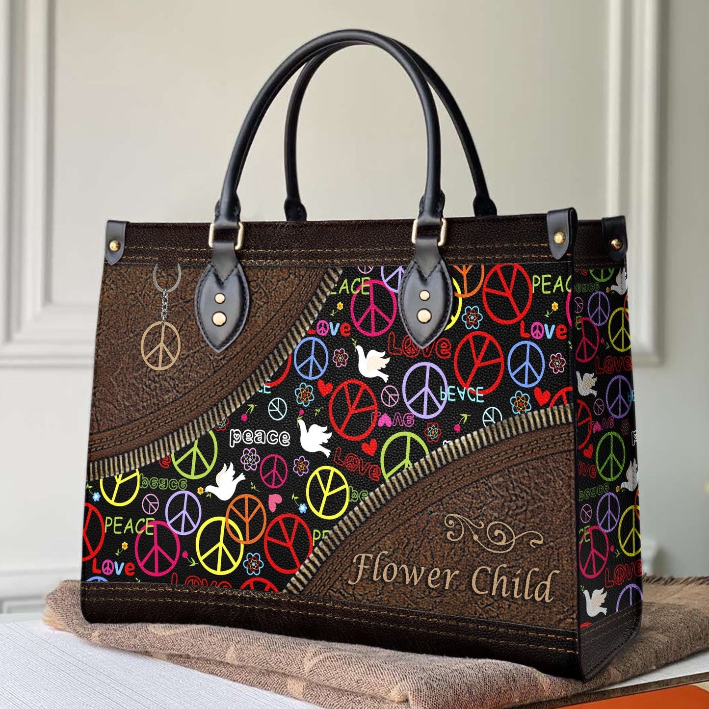 Leather Bag Hippie Leather Bag Flower Child