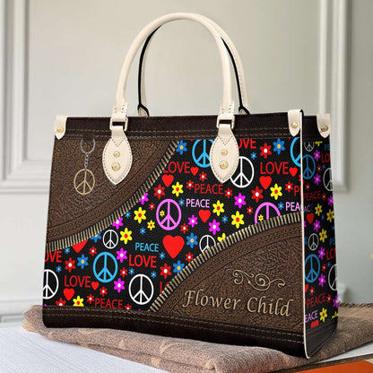  Leather Bag Hippie Leather Bag Peace and Love