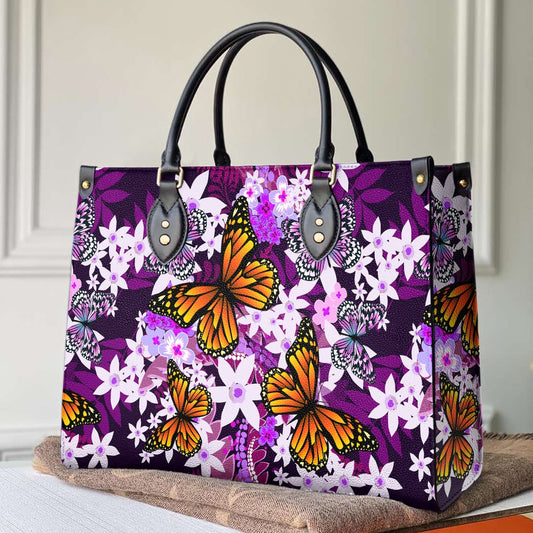  Leather Bag Butterfly Leather Bag Monarch and Milkweed