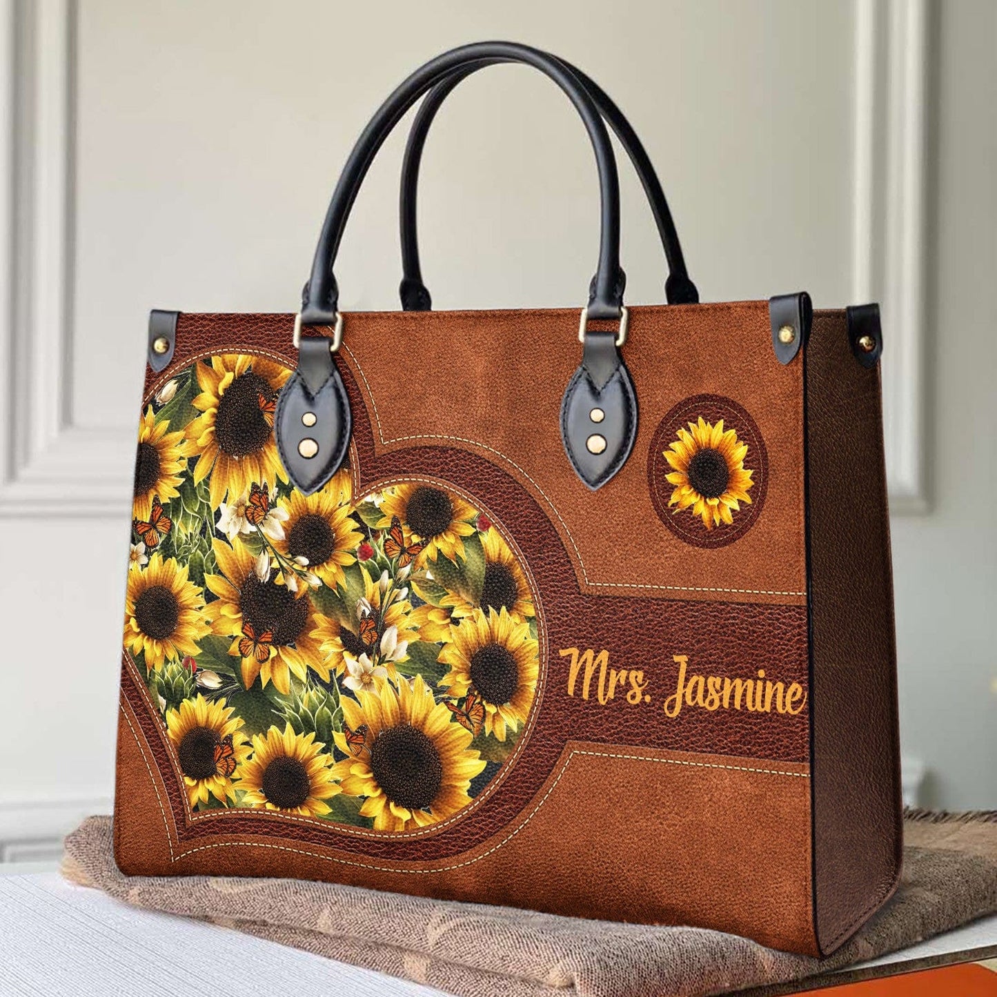  Leather Bag Personalized Lovely Sunflower