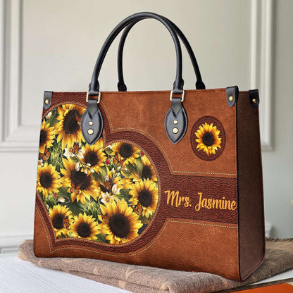  Leather Bag Personalized Lovely Sunflower